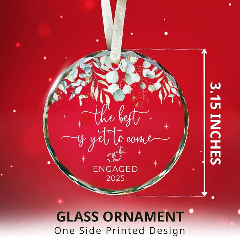 Engagement Gifts for Couples - 2025 Glass Ornament