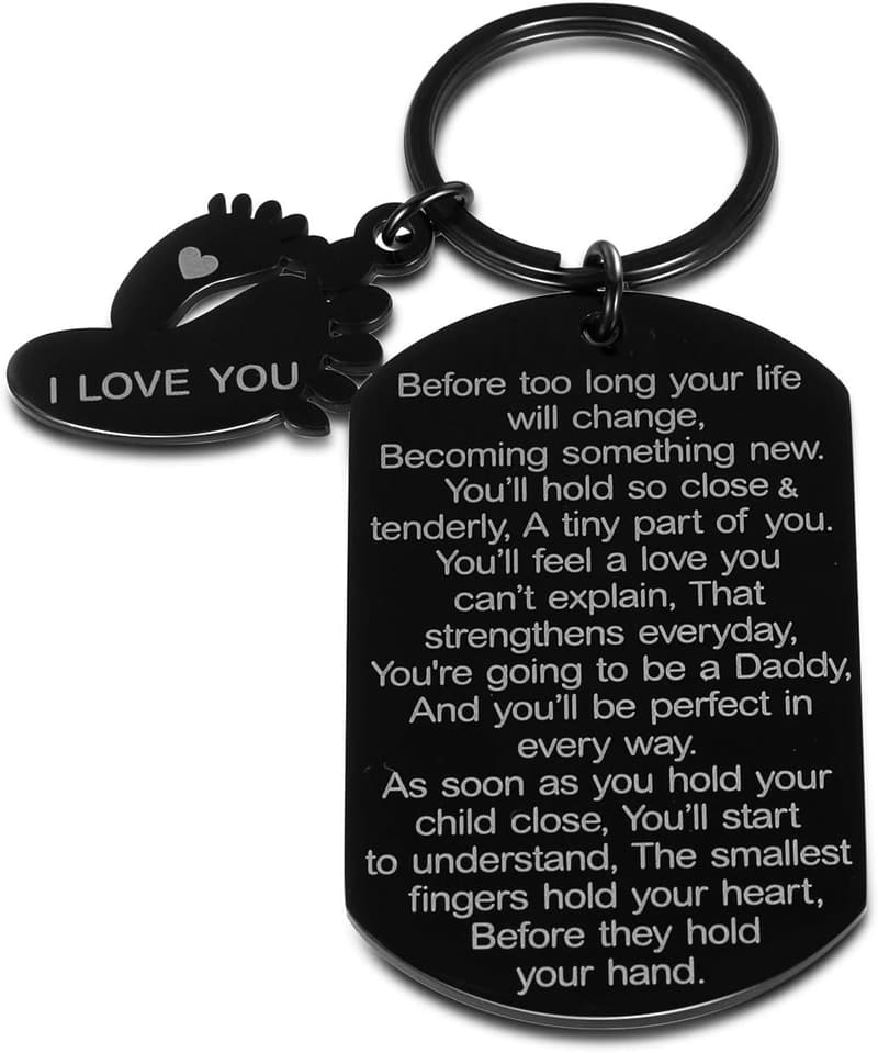 New Dad Keychain – Gift for Expecting Fathers