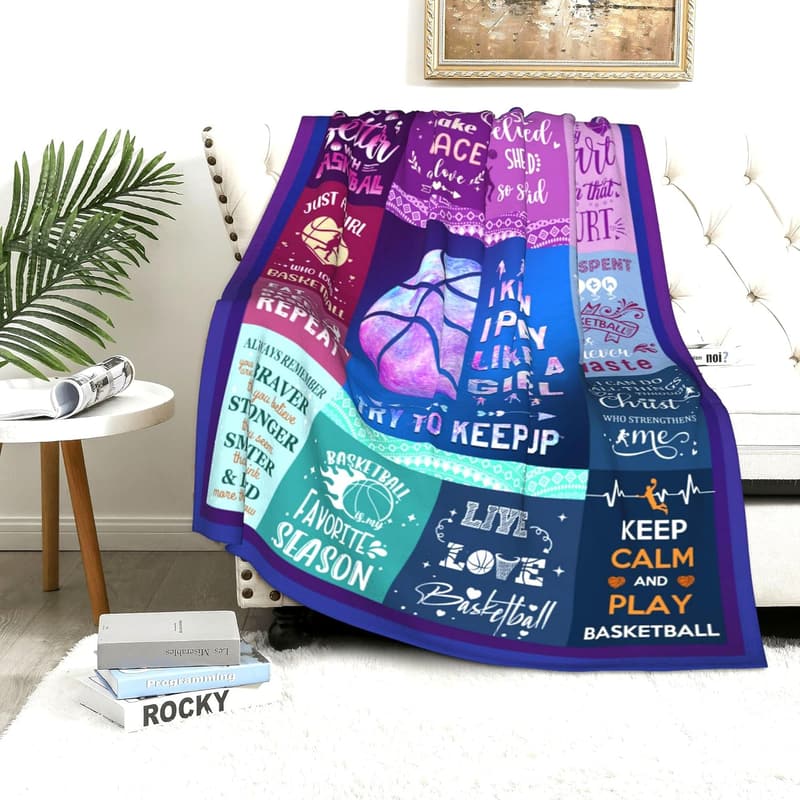 Basketball Throw Blanket for Women - Ultra Soft Flannel Gift 50