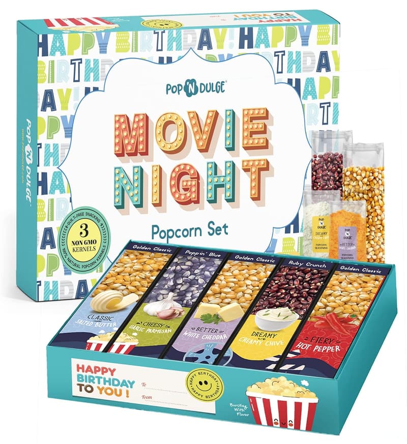 Birthday Gift Basket - 10-Piece Gourmet Popcorn Set