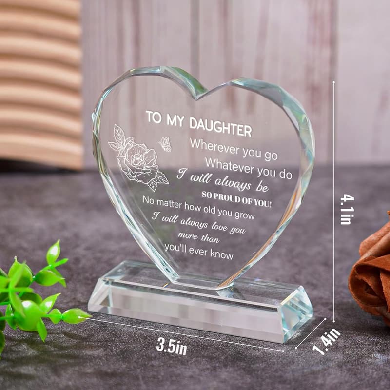 To My Daughter K9 Crystal Keepsake - Special Birthday Gift