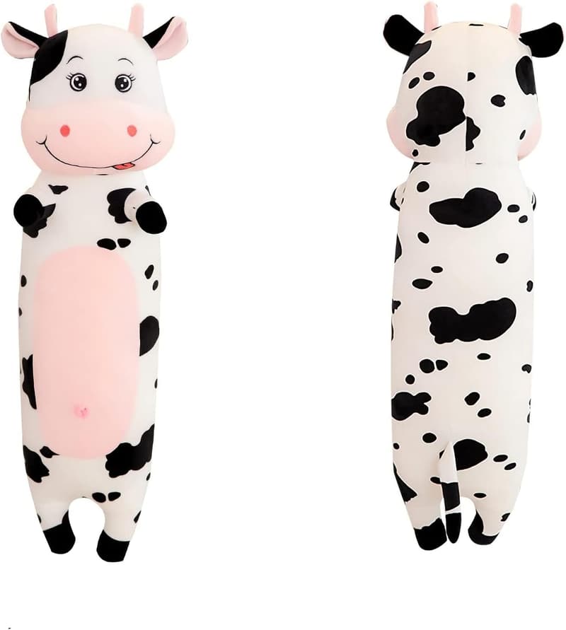 Creative Milk Cow Plush Pillow Toy for Kids - 27.5 in Soft Cushion