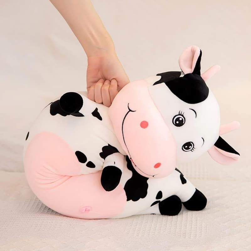 Creative Milk Cow Plush Pillow Toy for Kids - 27.5 in Soft Cushion