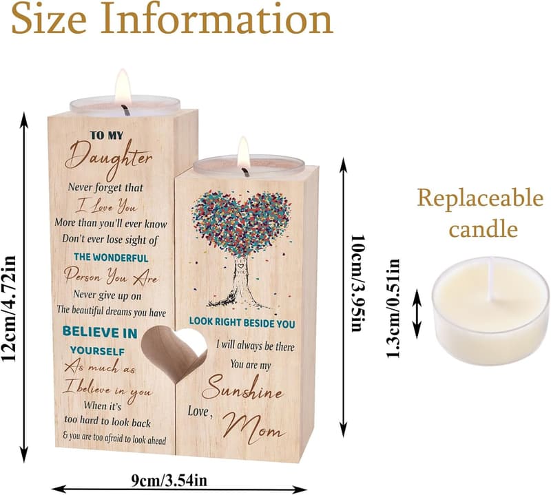 To My Daughter Candle Holders - Perfect Gift for Mother's Day