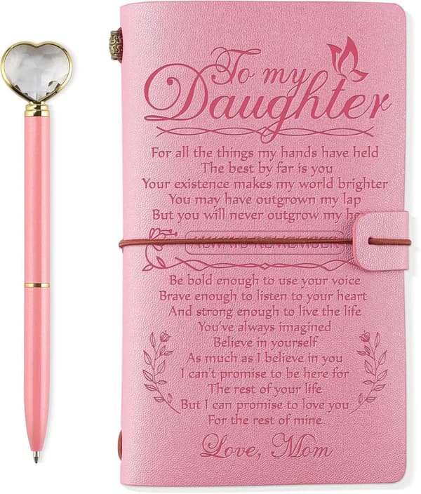 Daughter Graduation Leather Journal with Diamond Pen Set