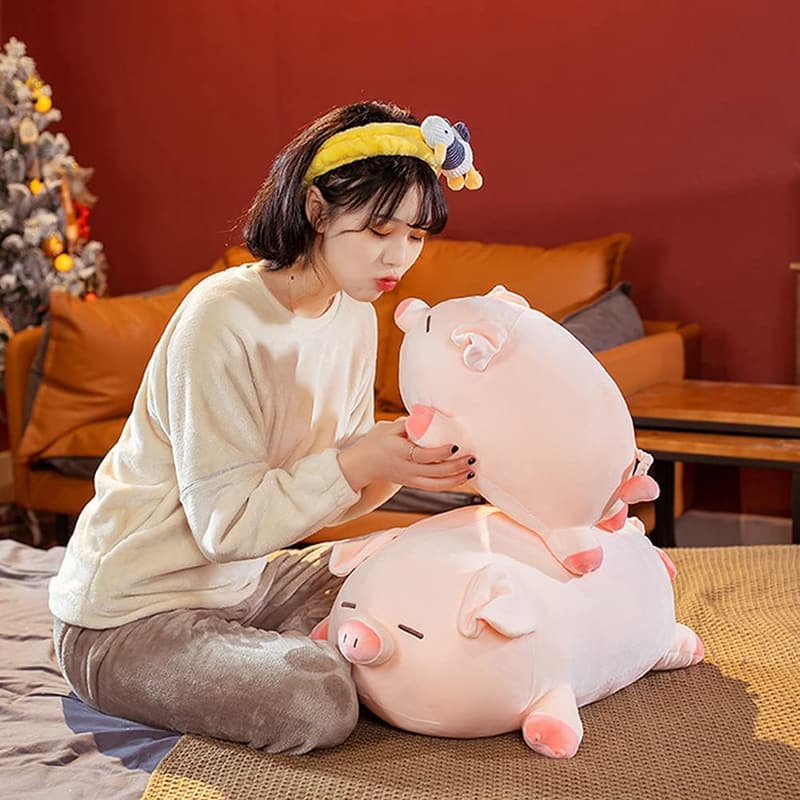 Valentine's Day Soft Fat Pig Plush Pillow Toy for Kids, 15.7