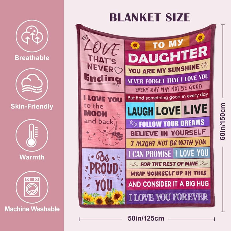 Birthday Blanket Gift for Daughters - 50