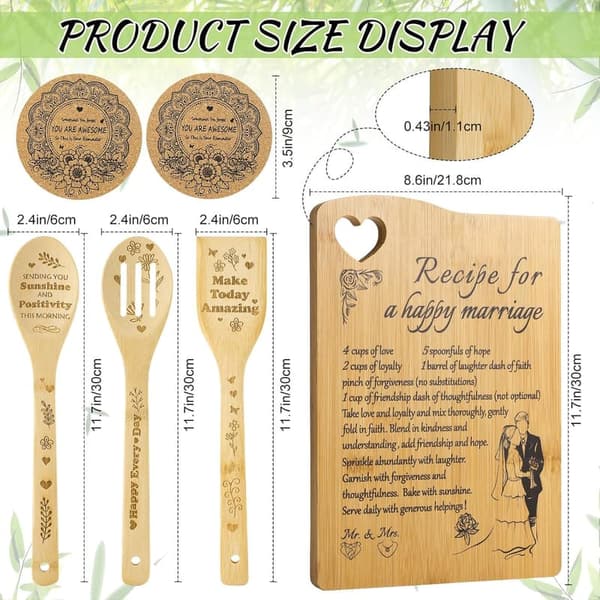 Anniversary Cutting Board Set for Couples