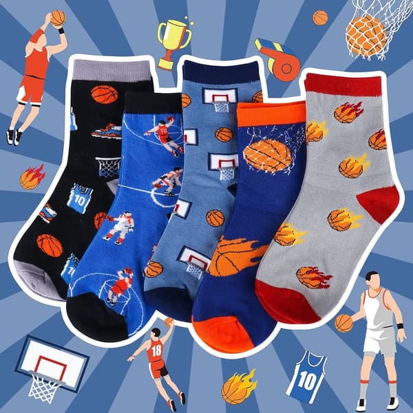 Boys' Sports Socks Gift Set for Ages 8-12