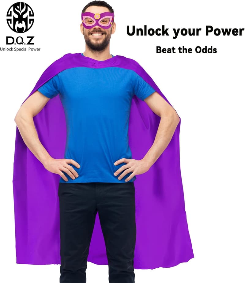 Halloween Superhero Cape and Mask Set for Adults