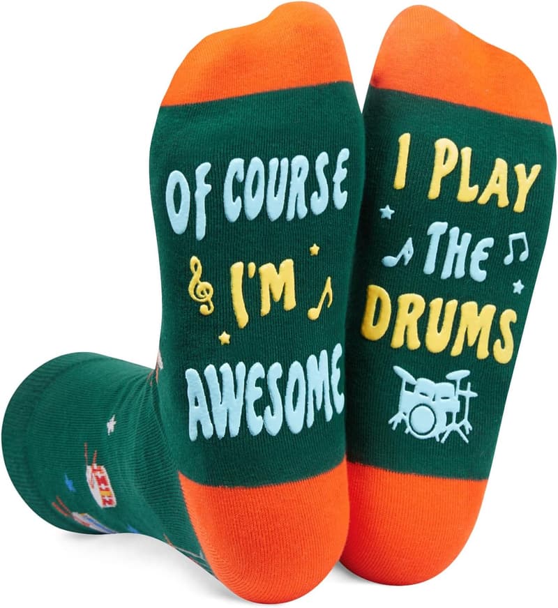 Music-Themed Socks for Friends - Guitar, Piano, Saxophone, Drums