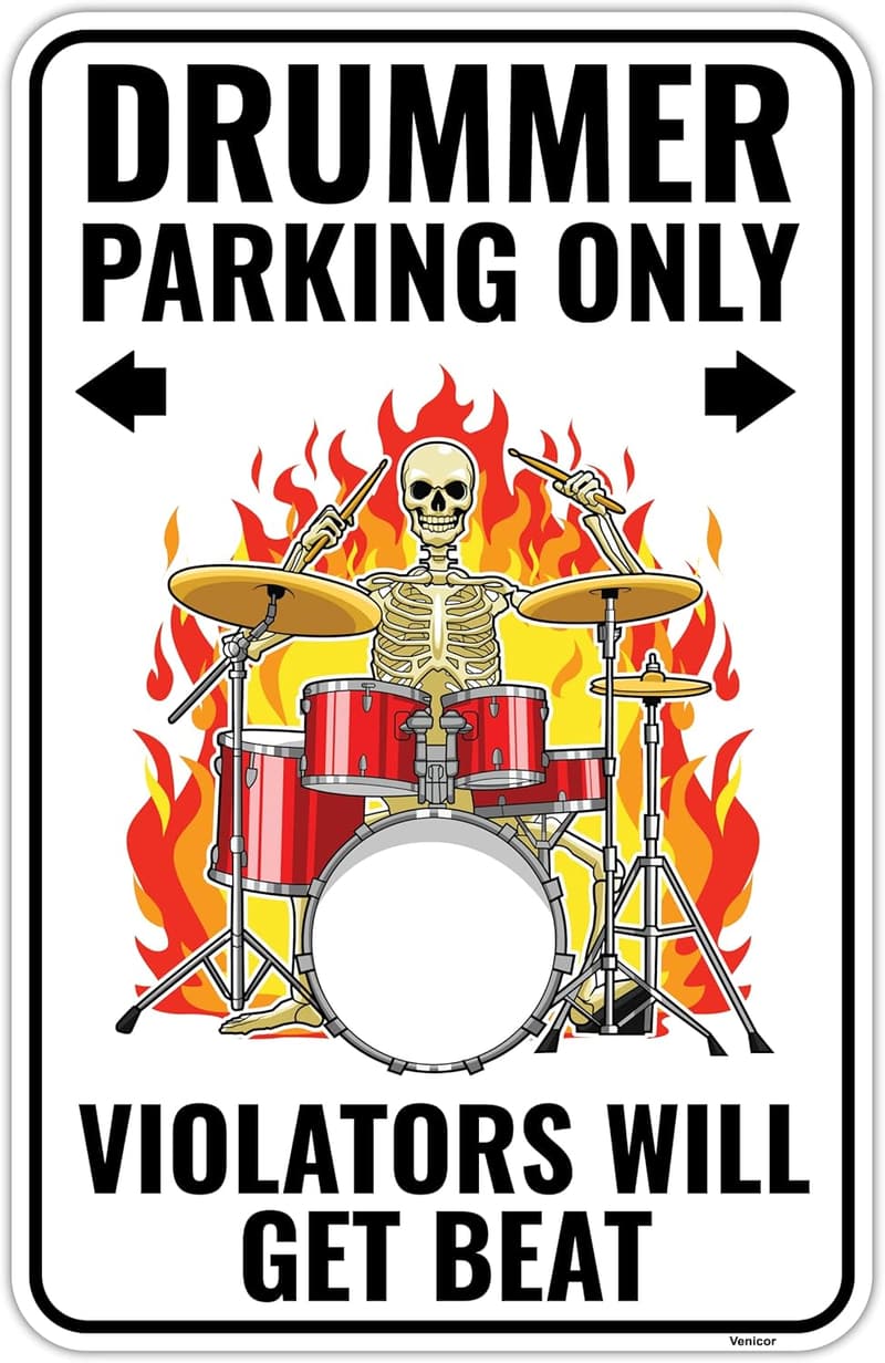 Drummer Gifts - Venicor Aluminum Sign 9x14 Inches