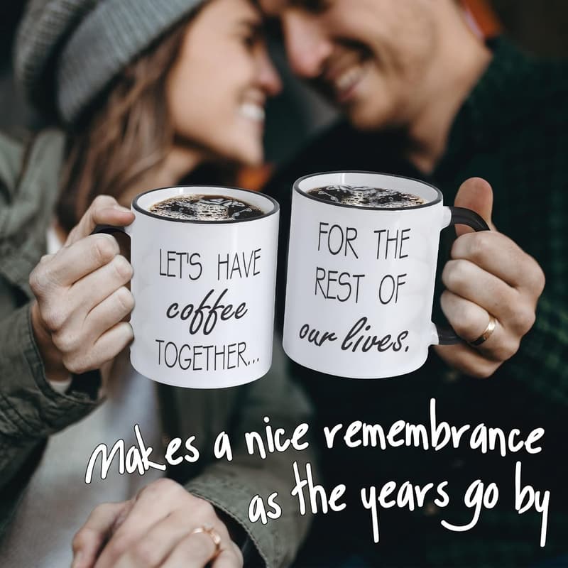 Engagement Gift: Couple Mugs Set for Him and Her
