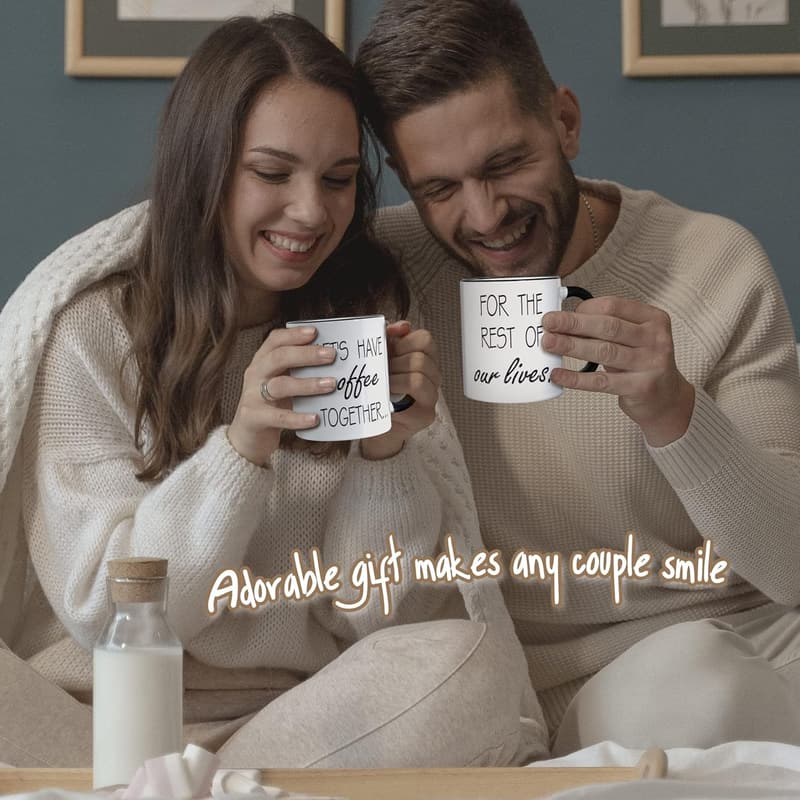 Engagement Gift: Couple Mugs Set for Him and Her