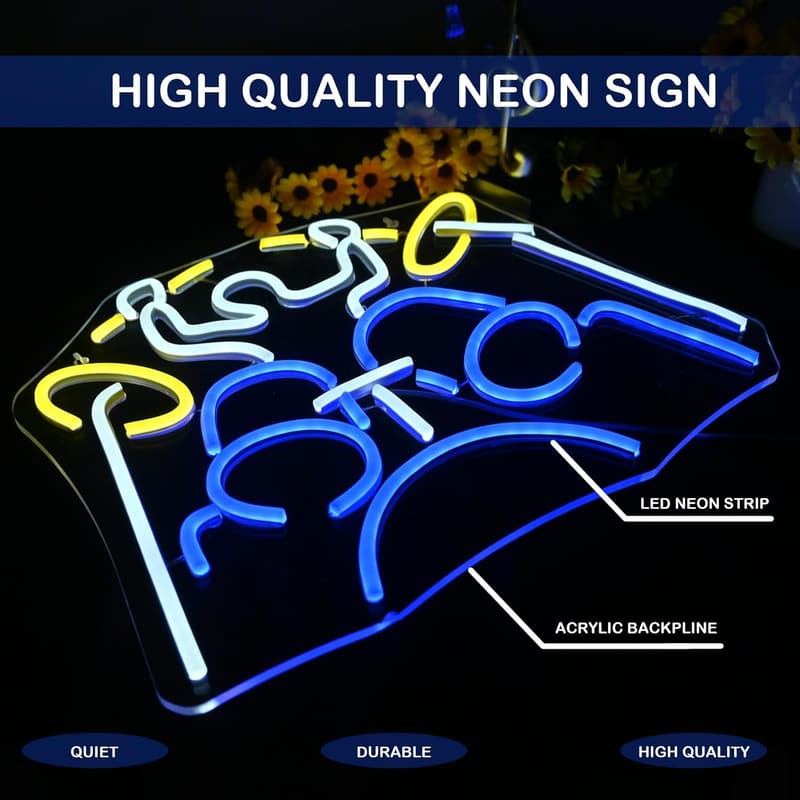 Drum Kit Neon Sign - Adjustable LED Wall Light for Parties
