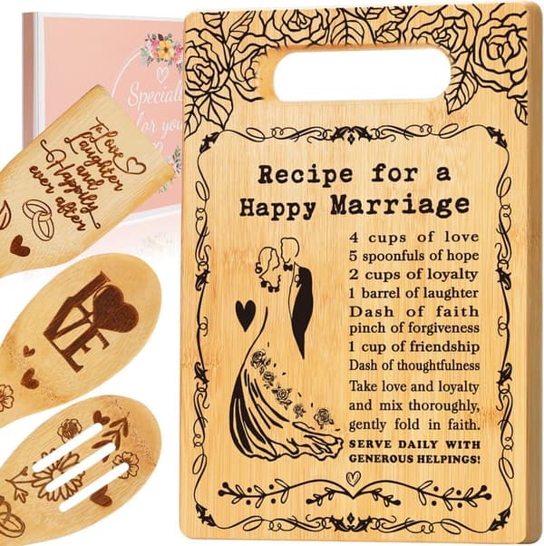 Personalized Cutting Board Set for Couples' Wedding Gift