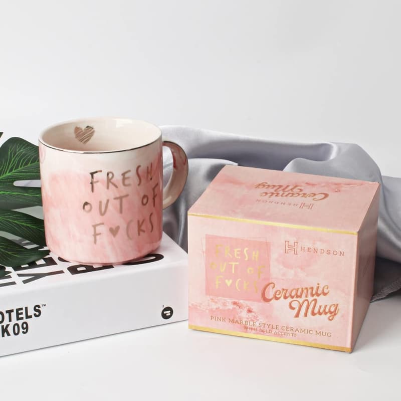 Sarcastic Pink Marble Coffee Mug for Women - 11.5oz Gag Gift