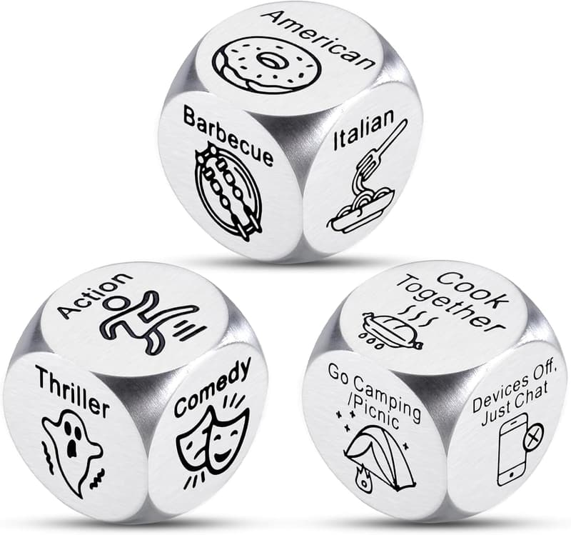 6 Year Anniversary Food Dice Iron Gifts for Couples