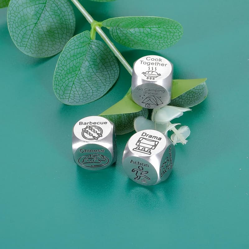 6 Year Anniversary Food Dice Iron Gifts for Couples