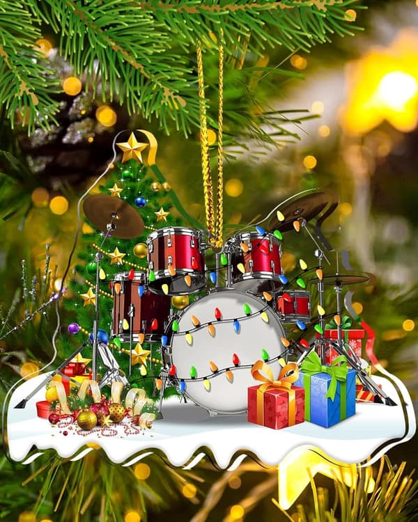 Christmas Drum Ornament for Drummer Men - Player Keepsake