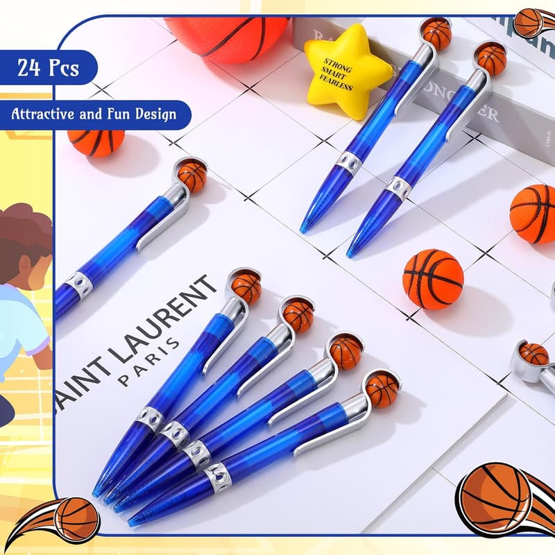Basketball Party Favors - 24 Novelty Ballpoint Pens