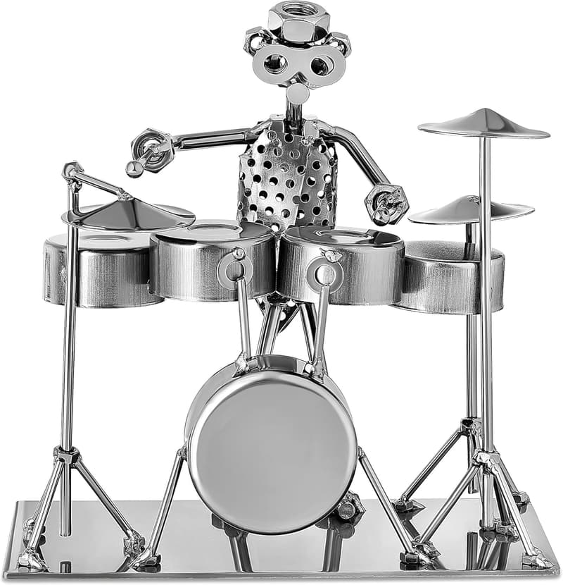 Silver Drummer Figurine Decoration - 7.3