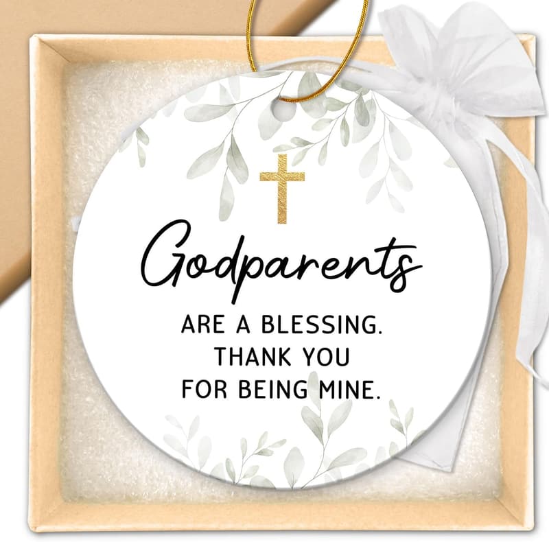 Godparent Ornament - Thank You Gift for Baptism or Birthday