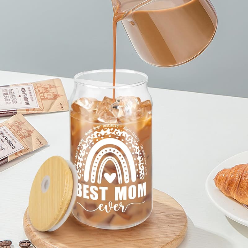 Personalized 16oz Can Glass for Mom on Mother's Day
