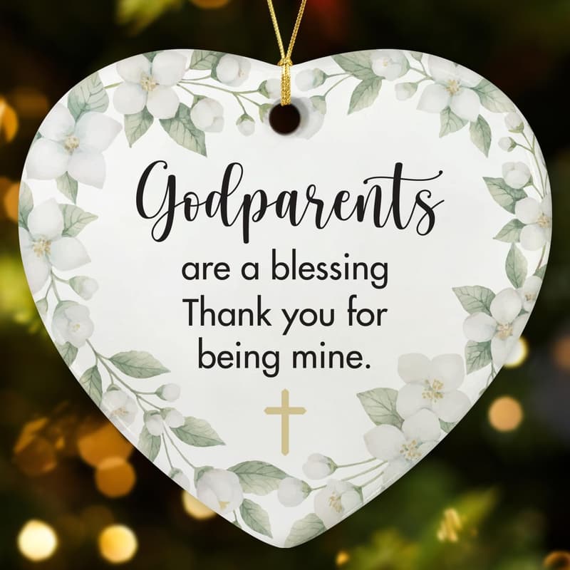 Godparents Proposal Gift - Ceramic Christmas Ornaments