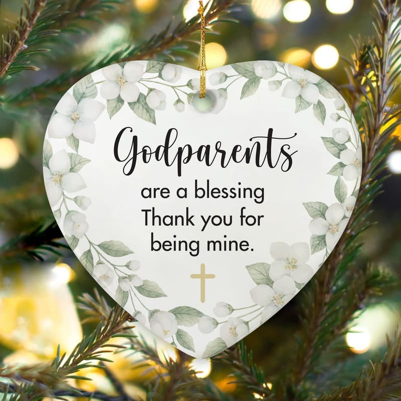 Godparents Proposal Gift - Ceramic Christmas Ornaments