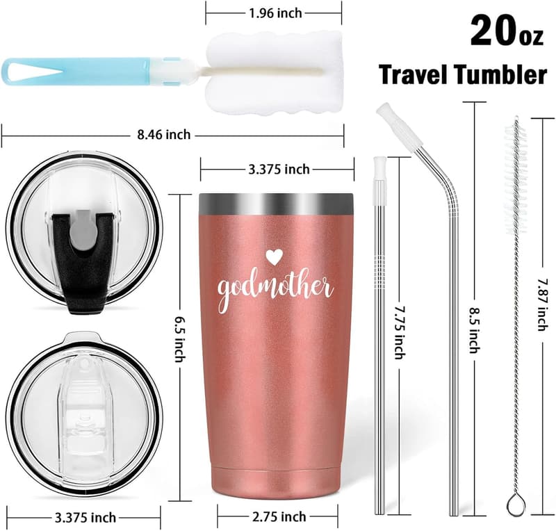 Godparents Proposal Gift Set - Insulated Tumblers & Keychain