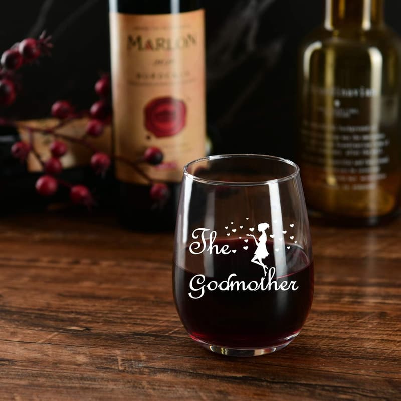 Godparents Proposal Gift: Stemless Wine & Beer Glass Set