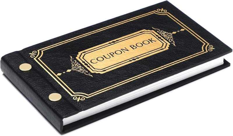 Personalized Leather Coupon Book for Couples - 30 Vouchers