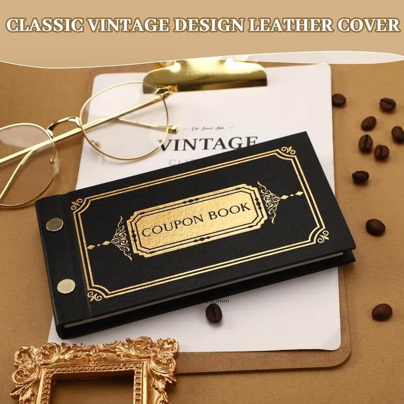 Personalized Leather Coupon Book for Couples - 30 Vouchers