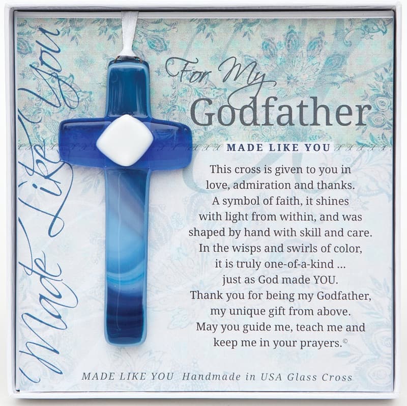 Christmas Gift: Handmade Glass Cross for Godfather