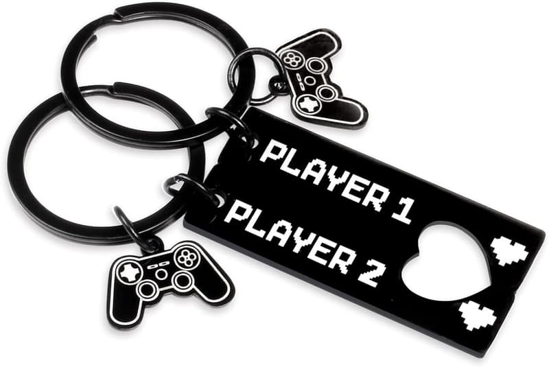 Gamer Couple Keychain - Player 1 & Player 2 Gift