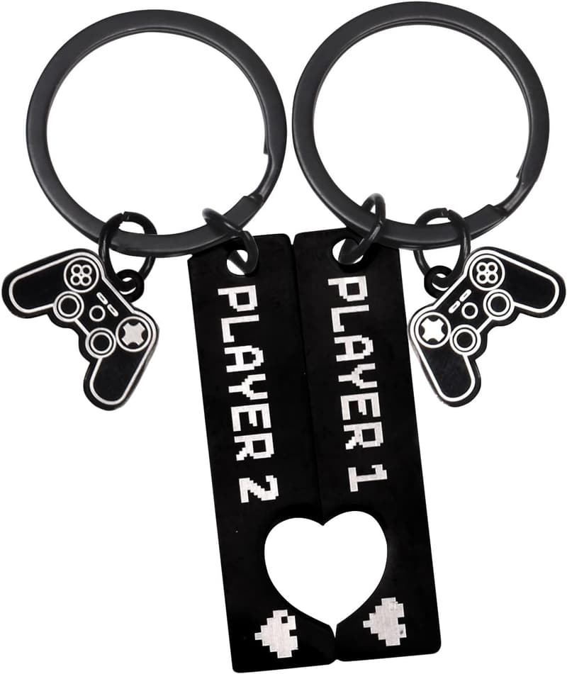 Gamer Couple Keychain - Player 1 & Player 2 Gift