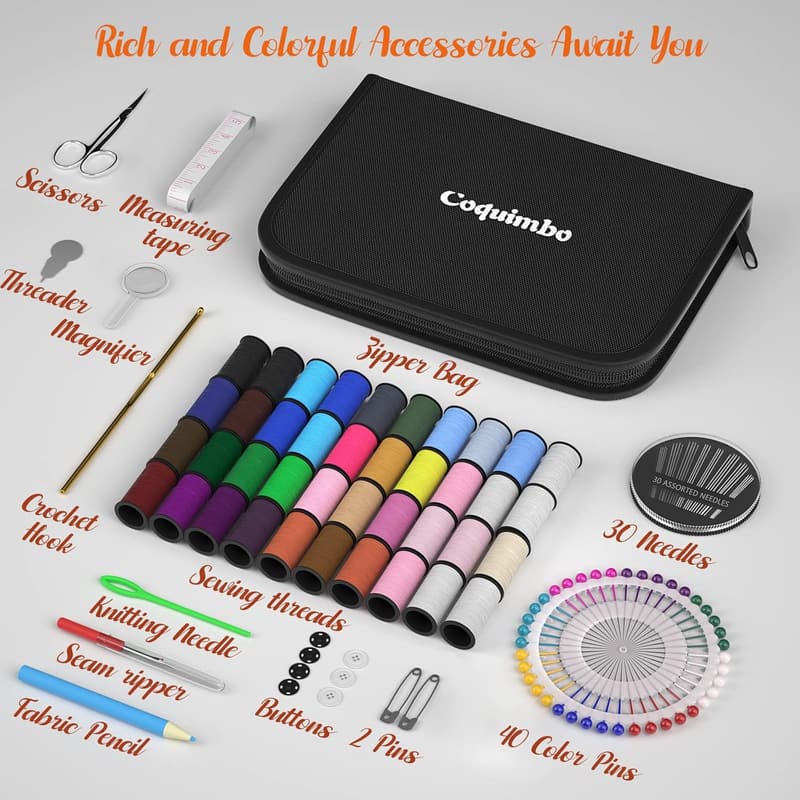 DIY Sewing Kit for Adults - Complete Organizer with Tools
