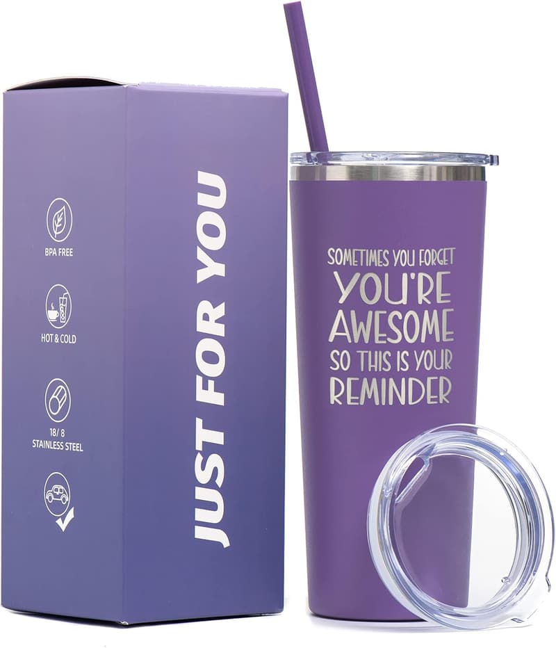 Inspirational Birthday Tumbler Gift for Women Friends - 22 oz