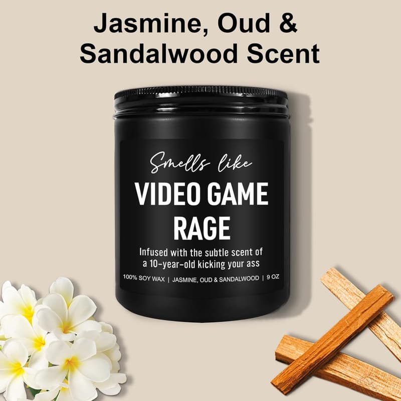 Gamer Rage Candle - 9 oz Gift for Men, Dad, or Boyfriend