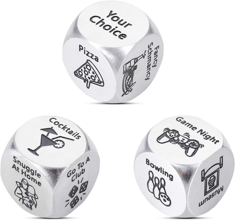 11th Anniversary Couple Games Dice - Steel Gifts for Couples