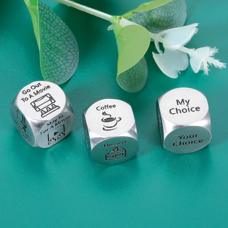 11th Anniversary Couple Games Dice - Steel Gifts for Couples