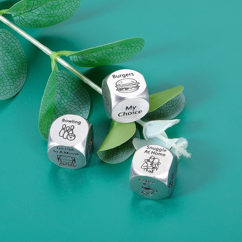 11th Anniversary Couple Games Dice - Steel Gifts for Couples