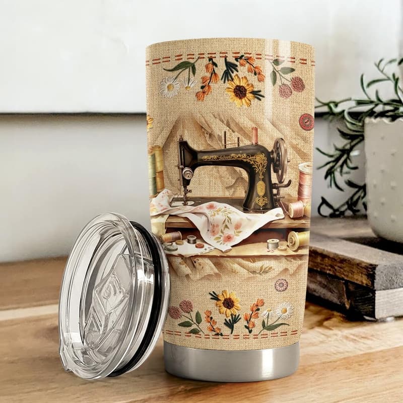 Sewing Travel Mug 20oz Stainless Steel - Great for Women