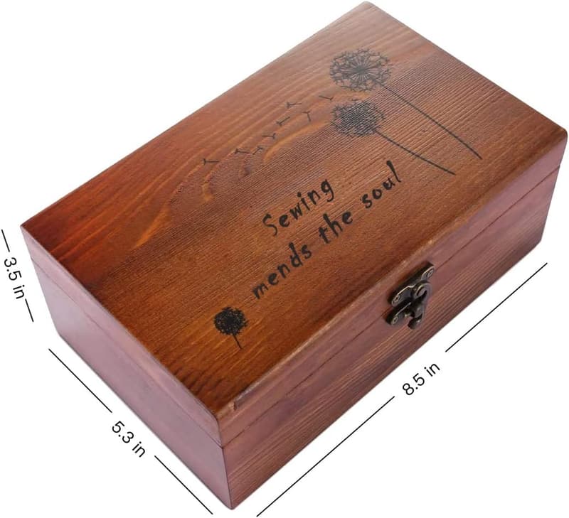 Wooden Sewing Kit with Cute Accessories for Kids & Beginners