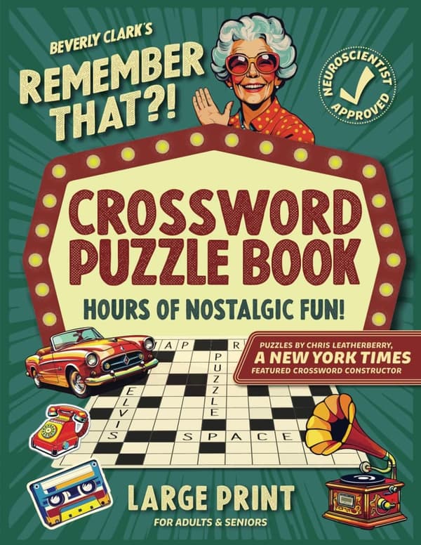 Nostalgic Crossword Puzzle Book for Adults - Sharp Mind Challenge