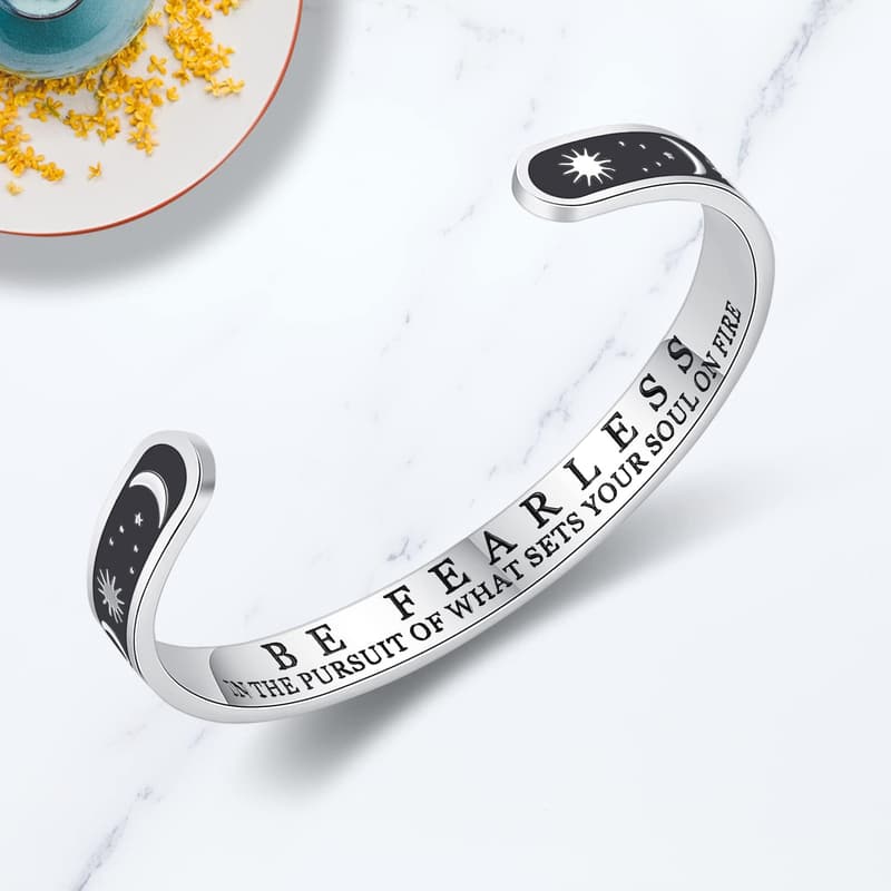 Personalized Stainless Steel Inspirational Bracelets for Women
