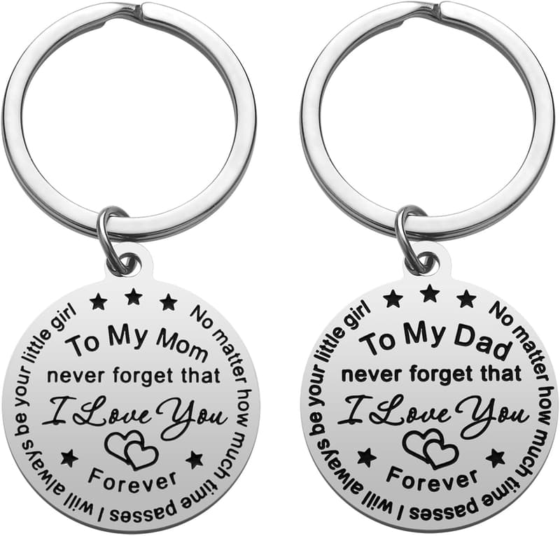 Christmas Keychain Set for Parents - Gifts from Daughter