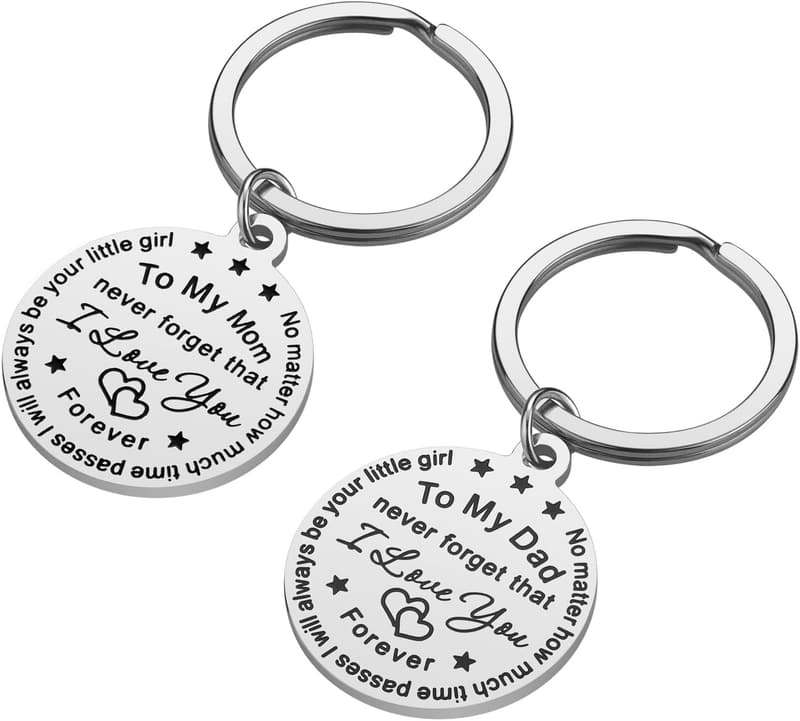 Christmas Keychain Set for Parents - Gifts from Daughter