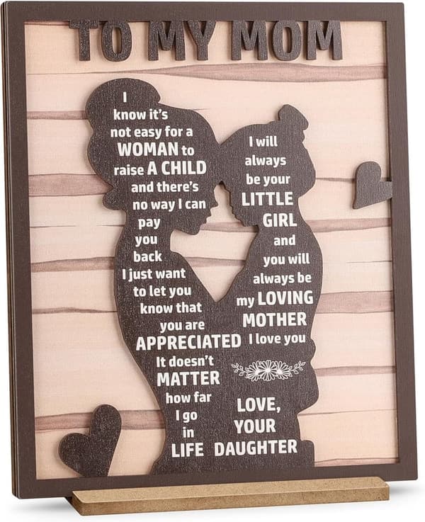 Best Mom Ever Wooden Plaque - Perfect Gift for Mother's Day